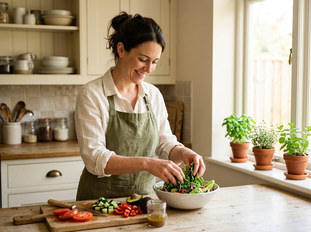 Everyday nourishment begins with fresh ingredients in a sunny kitchen